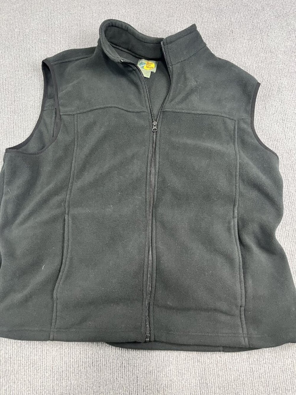 Bass Pro Shops Mens Black Fleece Zip-Up Vest 2XL